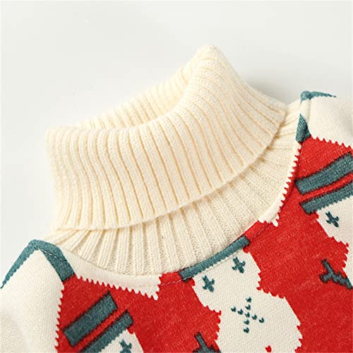 Girls Christmas Cute High Neck Sweater Fall Winter Funny Xmas Long Sleeve Knit Sweater Toddler Kids Knitwear2
