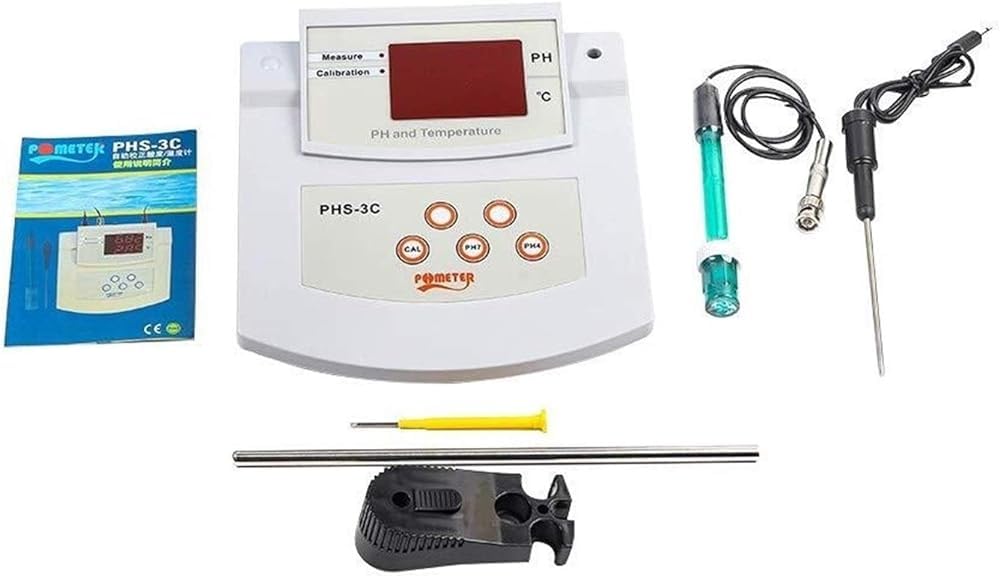 Medidor de pH de laboratorio de sobremesa, precisión de pH ± 0.01, 2 electrodos de PH/temperatura, calibración automática de 2 puntos, probador de pH digital de escritorio