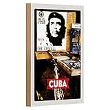Poster vintage en bois | Che Guevara | Cuba décor rétro | 12 cm x 18 cm