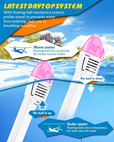 Vista 5 de QingSong Full Face Snorkel Mask for Adults & Kids, Snorkeling Gear with Camera Mount, 180 Degree Panoramic View Snorkel Set Anti-Fog Anti-Leak