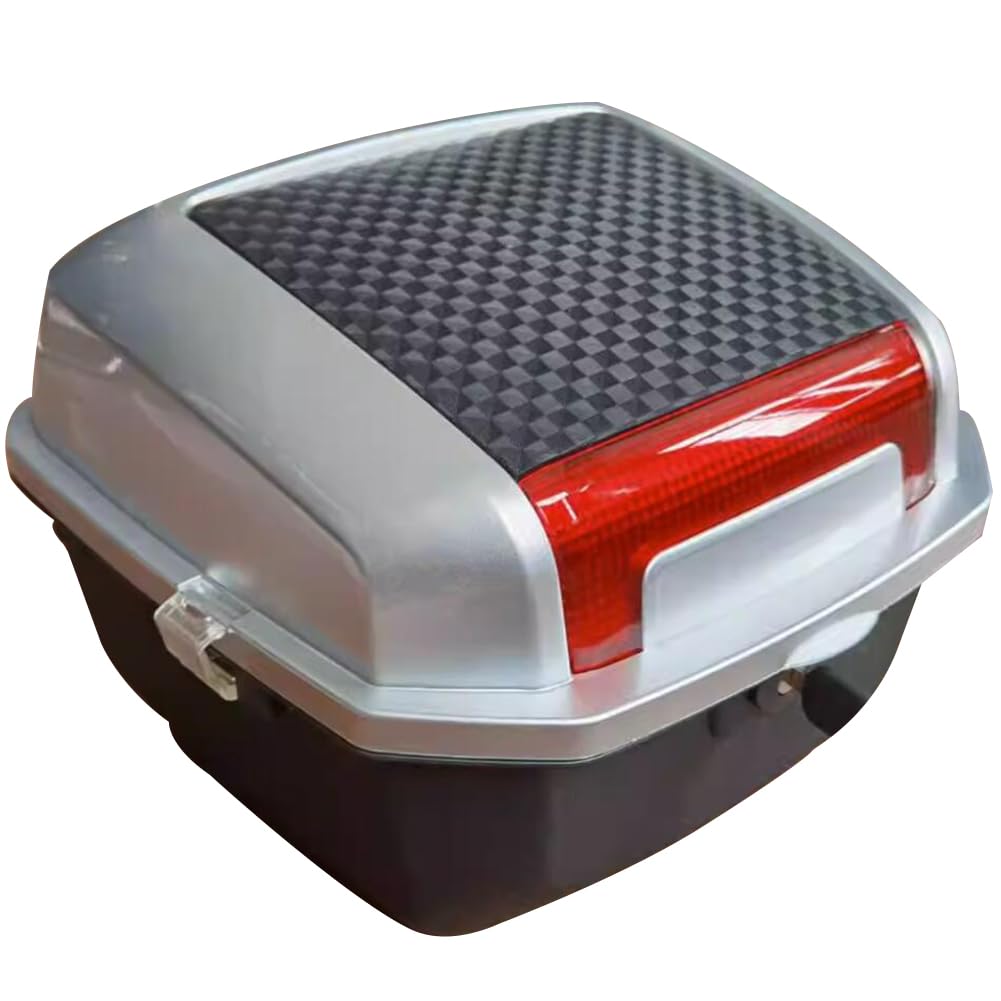 Baúl para Moto Maletero Scooter Impermeable Maleta De Transporte De Equipaje,Plata,28x30x24cm