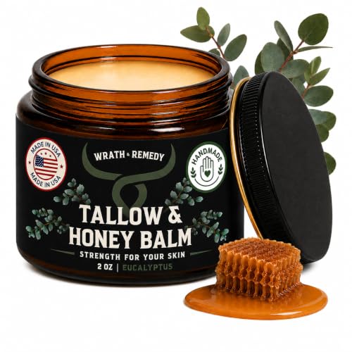 Organic Beef Tallow for Skin, Handcrafted, Concentrated (Eucalyptus, 2 oz)