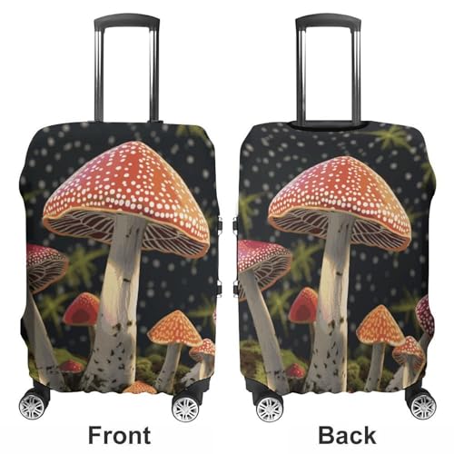 Mushroom Luggage Cover, Washable Elastic Suitcase Cover Protector Fit 18-32 Inch Luggage3
