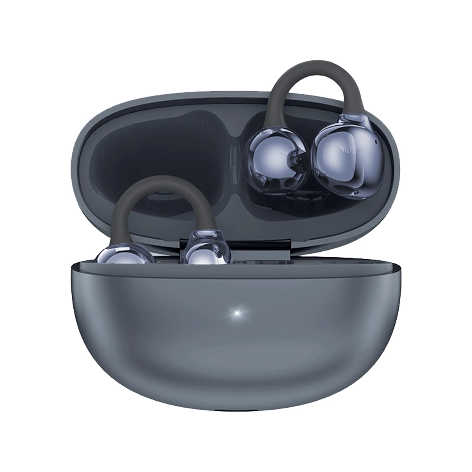 Auricolari aperti, con clip, wireless, Bluetooth 5.4 con microfono, 60 ore di riproduzione, cancellazione del rumore, auricolari aperti, leggeri e confortevoli, per sport, fitness, corsa, allenamento