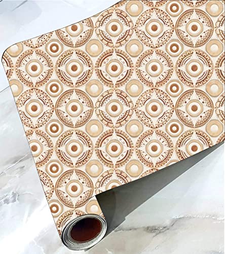 Image of CABANA HOMES Wall Stickers DIY Tile Wallpaper for Decals (45 x 125 cm, 1 Roll) (6 sq. ft) Decorative Self Adhesive Home Decor Kitchen Tiles Ceiling, Beige