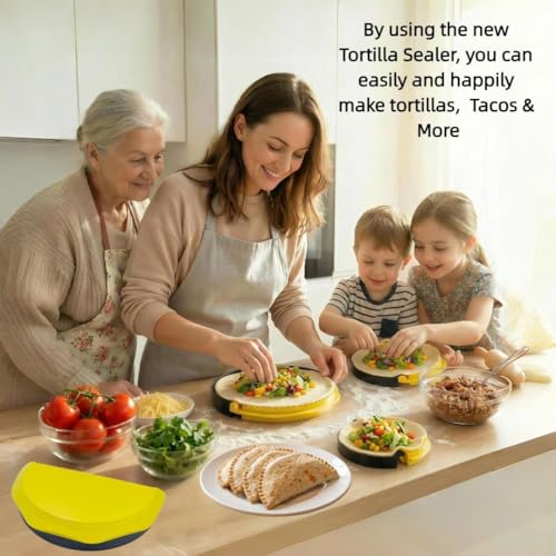 image for CehnnCaeenh 4-in-1 Nesting Tortilla Sealer & Crimper | 4/6/8/10-inch S