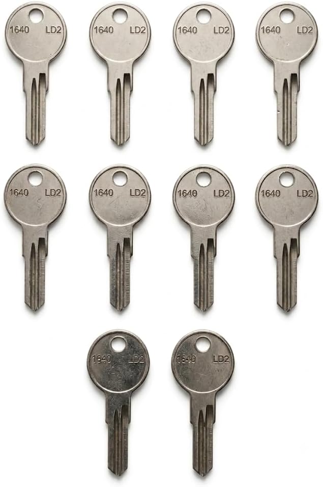 1640-LD2 Key Blanks for Larson Storm Doors, Nickel Plated Brass Uncut Keys (10-Pack)