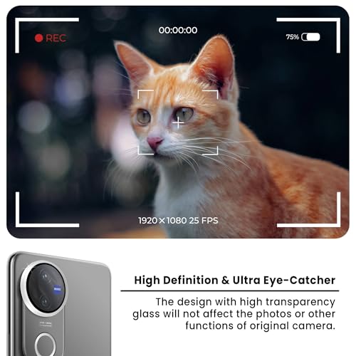 Image of ArmourPro Camera Lens Protector for Vivo V50 (6.77 Inches) Tough HD Individual Aluminum Alloy Rings 9H Camera Cover, Scratch-Resistant,Camera Lens Protection| Silver, 1 Pack