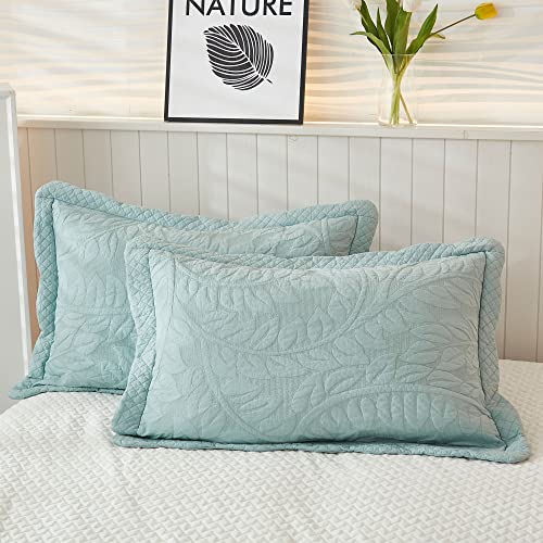 MarCielo 3-Piece 100% Cotton Oversized Bedspread Lightweight Quilt Coverlet Embroidery Farmhouse Bedding Set T0 (Aruba Blue, Oversized Queen (100"x106")) by MarCielo - Image 5