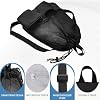 Swim Bag Mesh Beach Drawstring Backpack with Wet Pocket Waterproof for Gym Workout Men Women (Black)