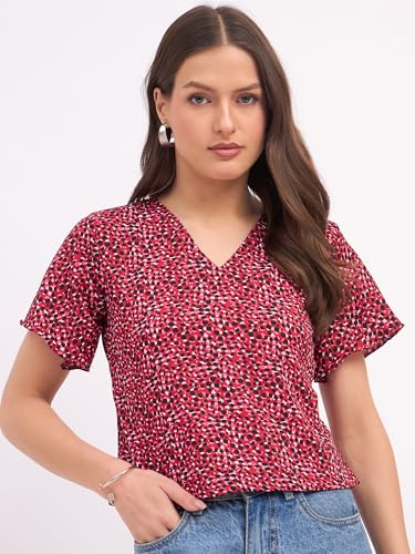 Image of SheWill Women's Embroidered Cotton Blend Ethnic & Western Top