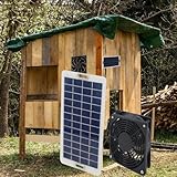 Solarpanel-Abluftventilator, wasserdichtes Solarmodul-Ventilator-Set, für Hühnerhäuser, Haustierunterkünfte, Baumhäuser, Gewächshäuser und Wohnmobile