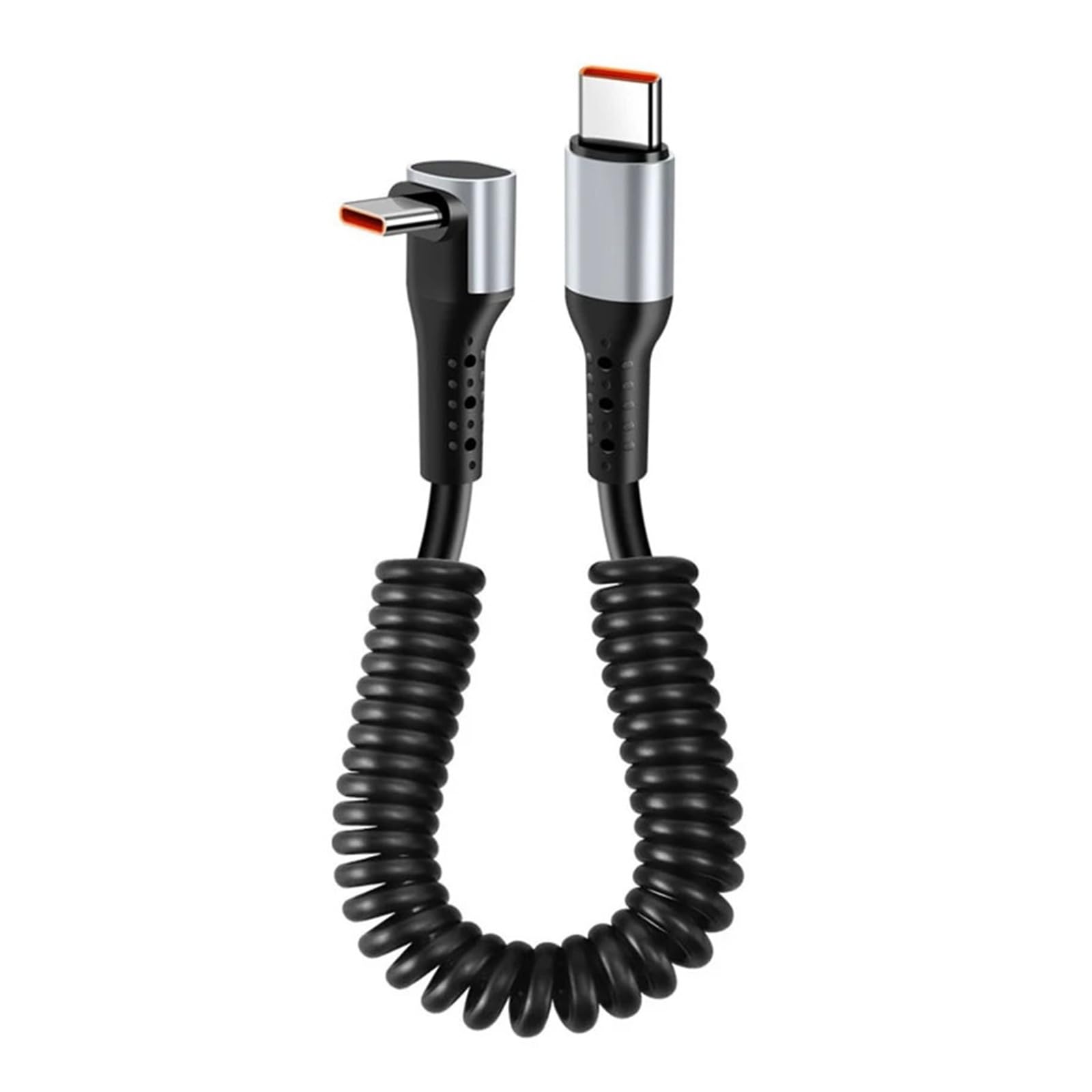 Cavo USB C 90° a molla 6A 66W ricarica rapida tipo C per Samsung per Xiaomi