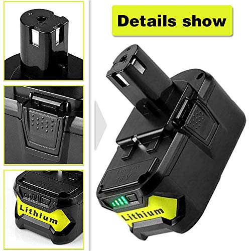 2Pack 6.0Ah P108 Replacement Battery for Ryobi One+, 18V Li-ion Battery for Ryobi One+ P104 P105 P102 P103 P107