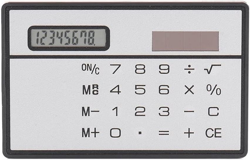 HBJWOV 8 Digit Solar Power Calculator with Touch Screen Credit Card Design Portable Mini Calculator for Business School(E)
