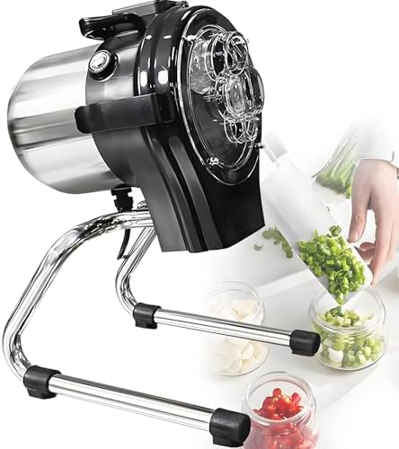 Commercial Electric Vegetable Chopper - Adjustable 1-5mm Thickness Slicer, Multifunctional Veggie Cutter for Onion, Celery, Chives, Coriander, Quick & Efficient Food Prep