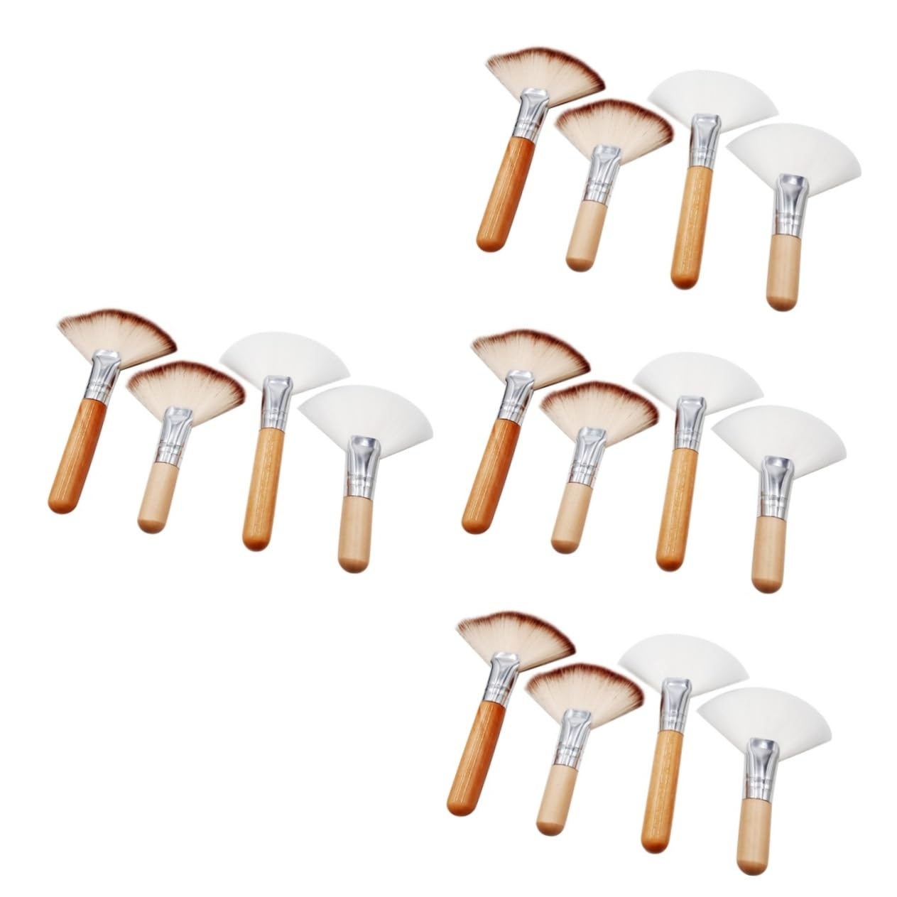 FOMIYES 4 Set Di Pennelli A Ventaglio Soffici Per Il Viso Pennelli Per Illuminare in Nylon Morbido Strumenti Per Il Trucco 4 Pezzi*4