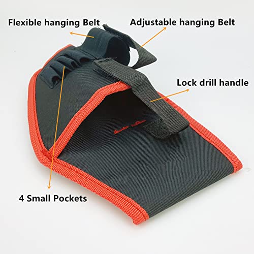 Ccyanzi Canvas Tool Pouch For Drill And Heat Gun, Electricians Tool Pouch, Tool Organizer Pouch, Waist Tool Holder With Adjustable Waist Belt, For Diy Electricians Carpenters Builders, Black #TOP4