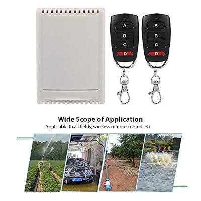 Ciglow 4-Way Remote Control Switch 12V 4-Way Remote Control Switch Relay 433Mhz RF Remote Control Switch Transmitter Replacement with 2 * Remote Controllerss