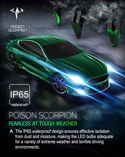H7 Led Headlight Bulbs,Poison Scorpion No Adapter Required No-Polarity 1:1 Mini Size Wireless 6500K Cool White Light For Car All-In-One Conversion Kits,Pack Of 2 With Cooling Fan #TOP5