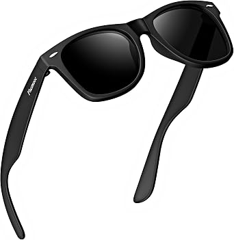 Polarized Sunglasses for Men Women, Retro Square Matte Black UV400