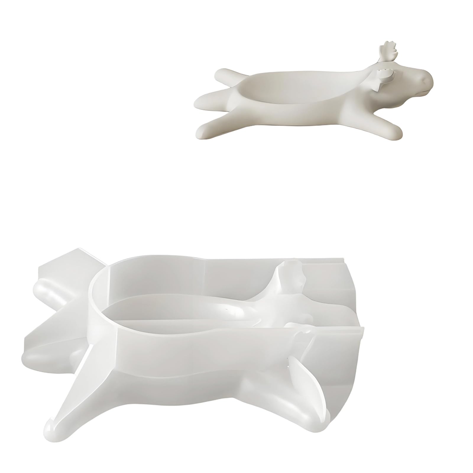 NEWFT Silicone Mold for Crafting Decorative Stand Tealight Holder Ornament Mold Lying Cow Candlestick