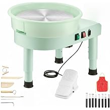 Pottery Wheel Machine for Adults 14" Bat System Manual & Foot Pedal Control Electric Ceramic Wheel Forming Machine Art Clay DIY Sculpting Tool Kit