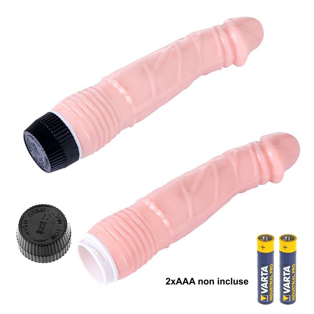 VIBRATORE ECONOMICO IN TPE MORBIDO FLESSIBILE COLOR CARNE DILDO VIBRANTE