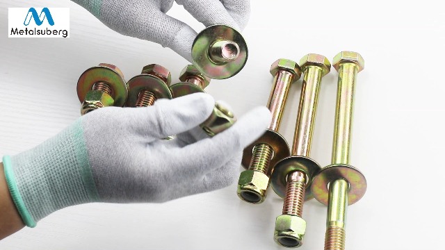 Image of 5 /8 inch x 4-1 /2 inch Hex Head Bolt by Color Galvanization with Nylon Lock nut and Large Size Washer Assortment Kit,Alloy Steel,Grade 5.(4pcs Pack). by Metalsuberg