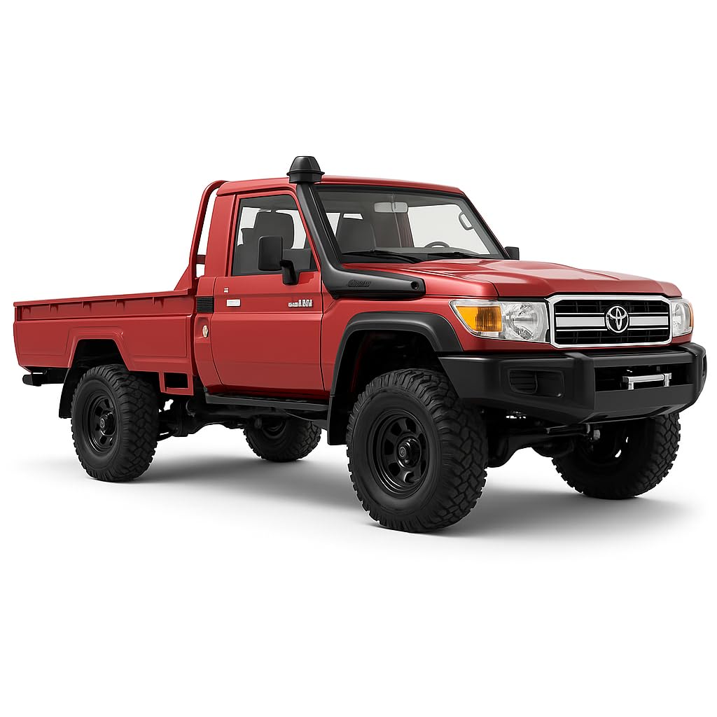 Toyota Land Cruiser | Ferngesteuertes RC Auto 1:12 | 4WD Crawler Pickup | Steuerung 2.4 GHz 100 m | LED Licht | Li-Ion 7.4 V 500 mAh 30 min | RTR Komplettset Offroad (Rot)
