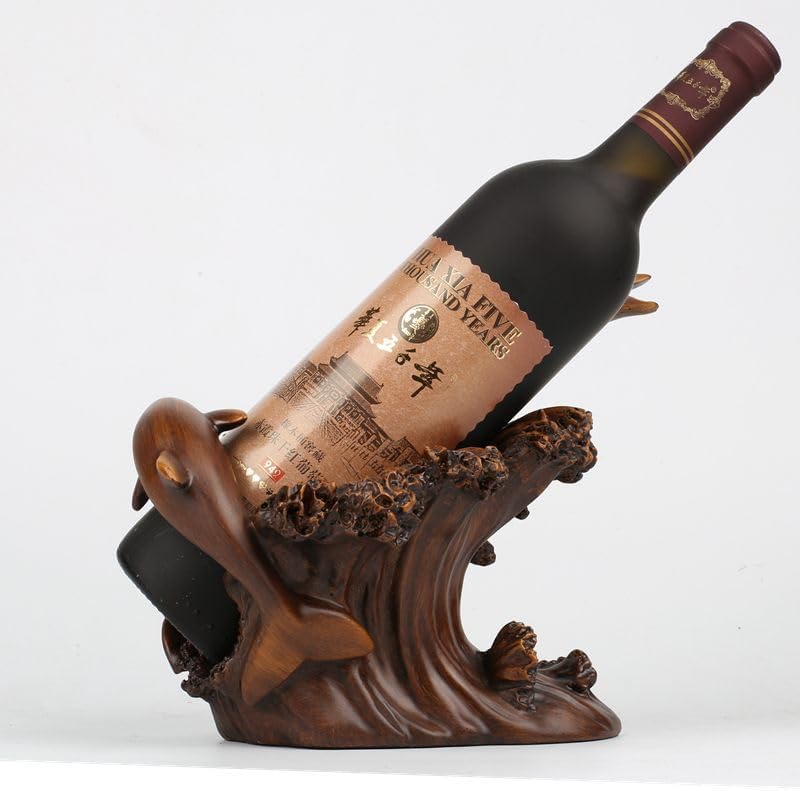 Thcbme 欧式海豚酒架摆件家居客厅玄关酒柜葡萄酒架子红酒架电视柜装饰品 image 4
