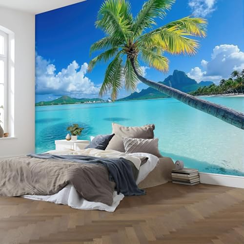 Décoration murale personnalisée papier peint 3d côte tropicale - 7