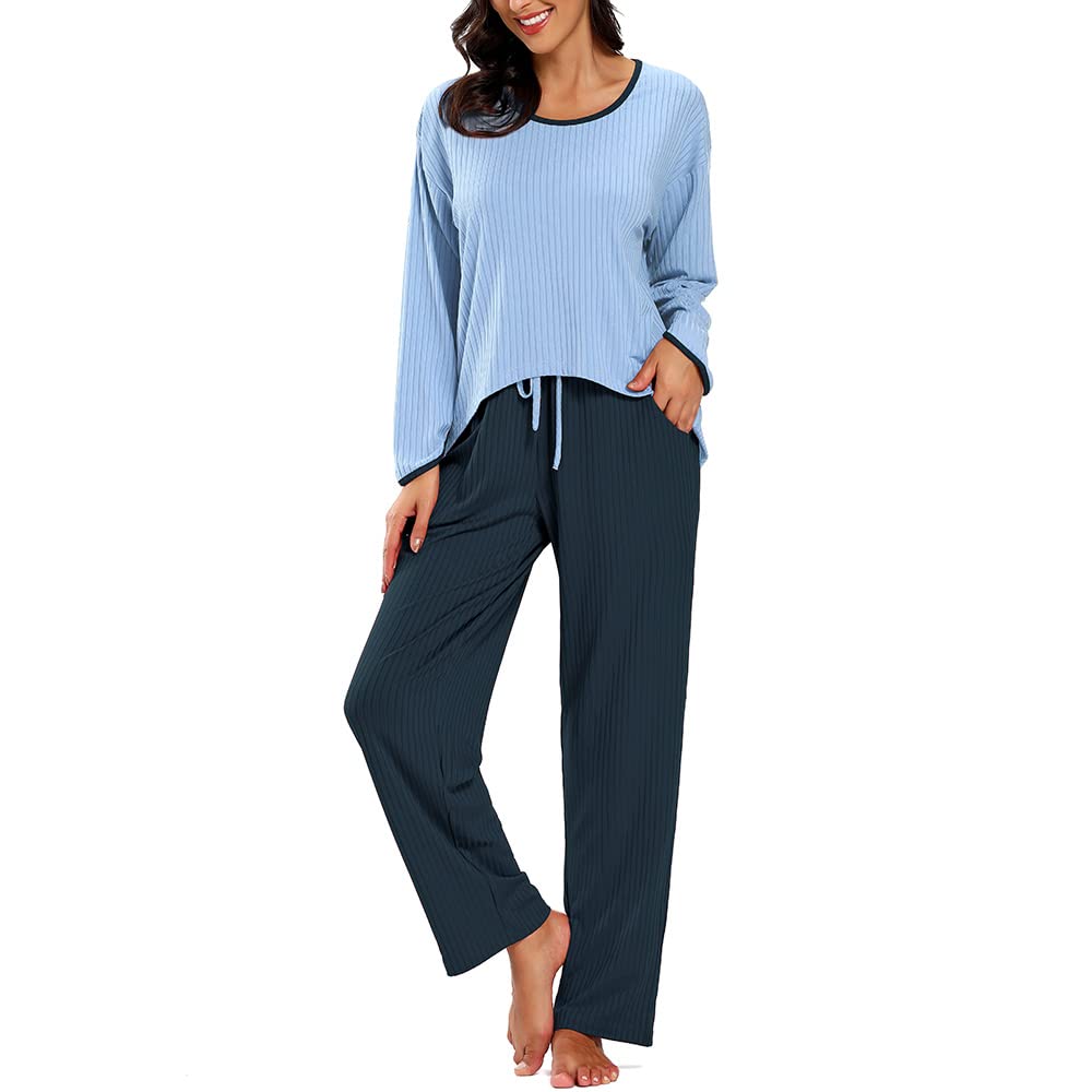 Tenue Maison Sportswear Tomwell Survêtement Femme 2 Pièces - Col Rond Manches Courtes - Loungewear Décontracté - Polyester Doux Vêtement Maison Sportswear
