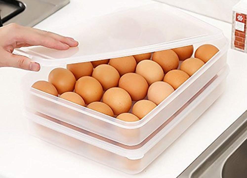 param Clear Large Capacity Portable Home Picnic Plastic Egg Box Case 24 Holder Storage Container Fridge, Egg Box for 24 Eggs, Set of 1 Pieces 2