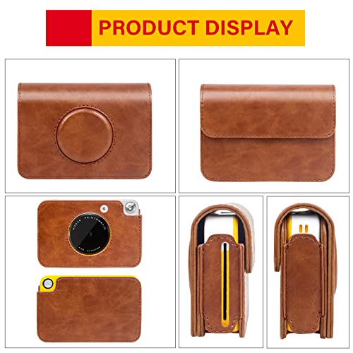 Funda de Cuero PU para Kodak Printomatic Retro Marrón miniatura 3