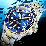 OLEVS Watches for Men with Date Luxury Big Face Waterproof Mens Wristwatch Analog Dress Two Tone Stainless Steel Man Watch Luminous Relojes De Hombre Calendar(Green/Blue/Black Dial - Image 5