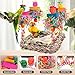 Parakeet Toys Bird Toys Conure Toys Birdcage Stands Bird Foraging Wall Seagrass Woven Hammock Swing Mat for Lovebirds,Cockatiel,Budgie and Other Small to Middle Birds