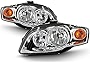 [For 2005.5-2008 Audi B6 A4 S4 RS4 Sedan Wagon Halogen Models] OE-Style Chrome Housing Headlight Headlamp Housing Assembly Replacement, Driver & Passenger Side