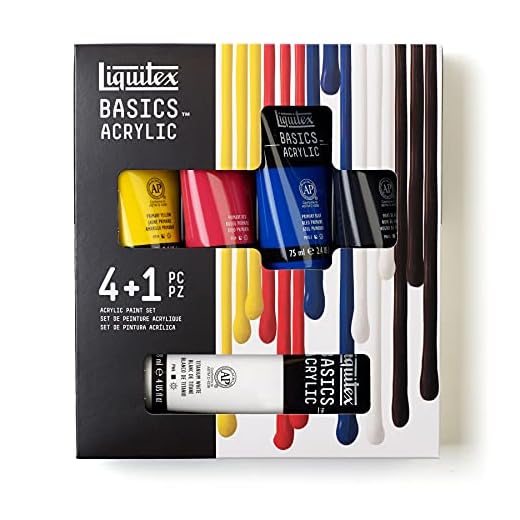 Liquitex Basics - Set de 4 tubos de pintura acrílica studio, 193 ml, multicolor