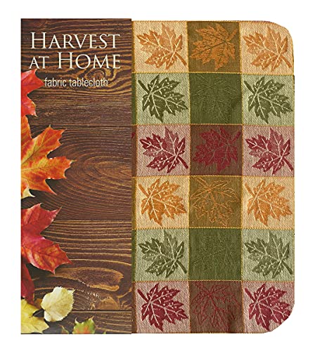 Lintex Autumn Changing Leaf Jacquard Fall And Thanksgiving 100% Cotton Fabric Tablecloth, Fall Leaf Block Woven Easy Care Country Cottage Tablecloth, 60 X 102 Oblong/Rectangle, Multi Color #TOP1