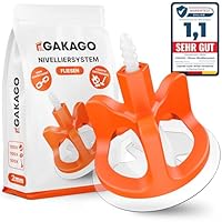 Gakago Fliesen Nivelliersystem 300-tlg. Set 2mm - Verlegehilfe für ein perfektes Fugenbild - Überlegene Reichweite für Fliesenstärken 3-18mm - Fliesenschutz durch Schon-Unterlegscheiben