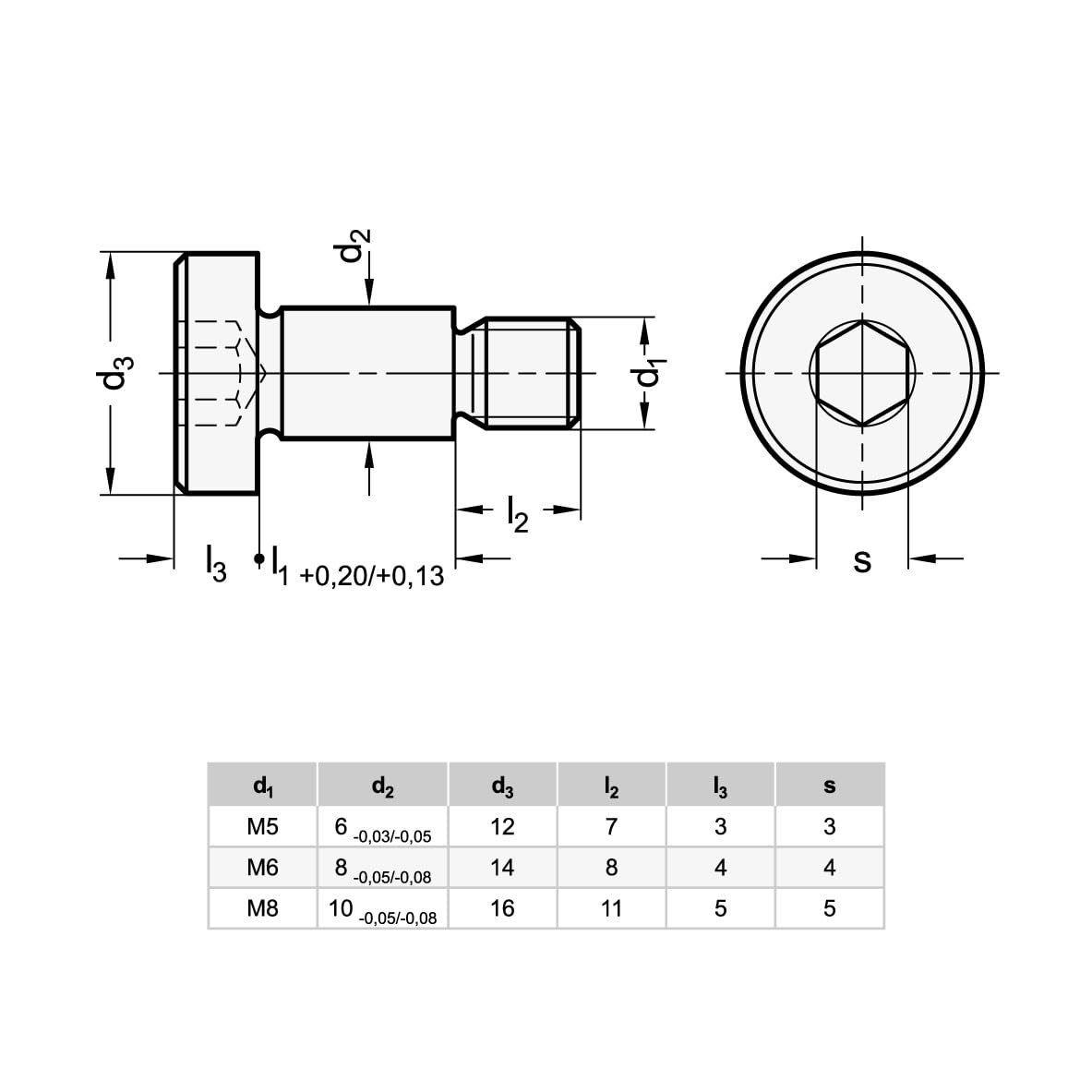 Ganter Normelemente Flange screws, hexagon socket screw, pack of 2, collar 6 x 5 mm, stainless steel, GN 732.1-M5-6-5-NI - Image 2