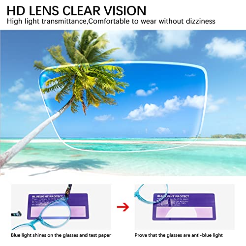 Image of 5-Pack Reading Glasses Blue Light Blocking, Fashion Round Computer Readers Women Men Clear Lens Anti UV /Glare (5 Pack Mix Color, 2.50)