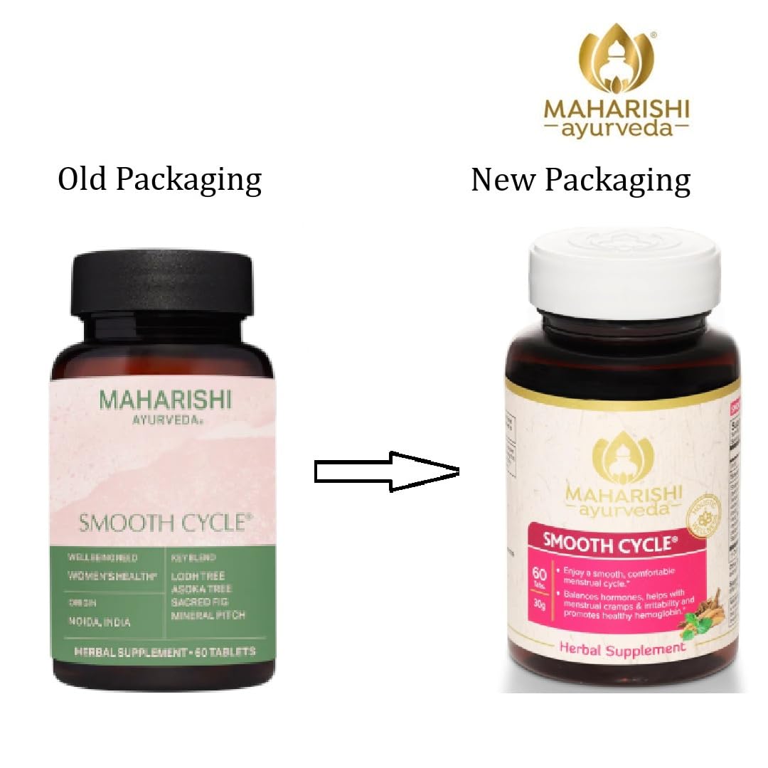Maharishi Ayurveda Smooth Cycle® – 500 mg, 60 Tablets – Ayurvedic Blend with Asoka, Lodh Tree & Sacred Fig – Promotes Balanced Menstrual Flow & Comfort* — Amazon image 2