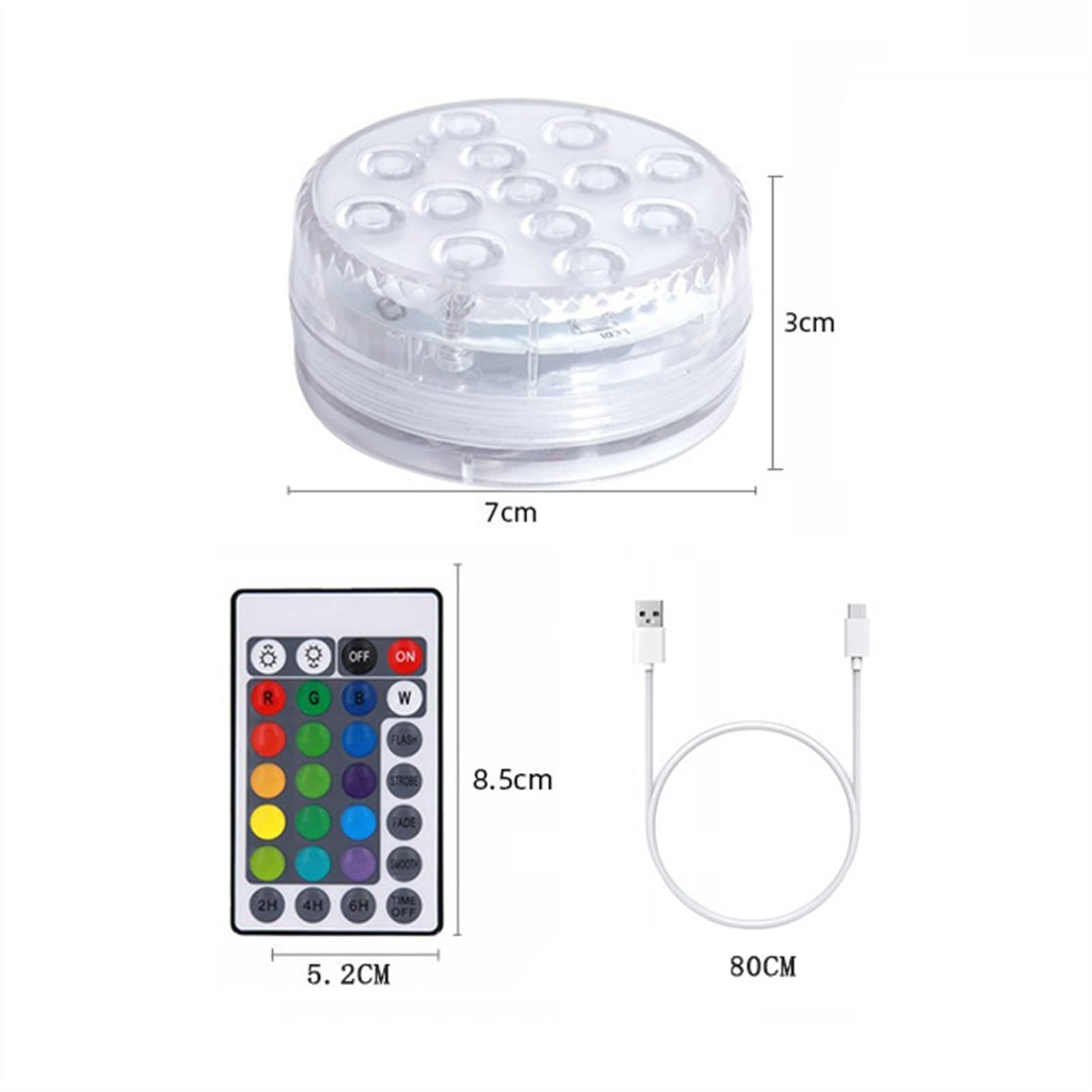 HEXEH Lumière sous-Marine Lumière Rechargeable 13 LED RVB Lumières LED Submersibles magnétiques sous-Marines IP68 Piscine imperméable Piscine Tank Étang Light Lumières d'étang