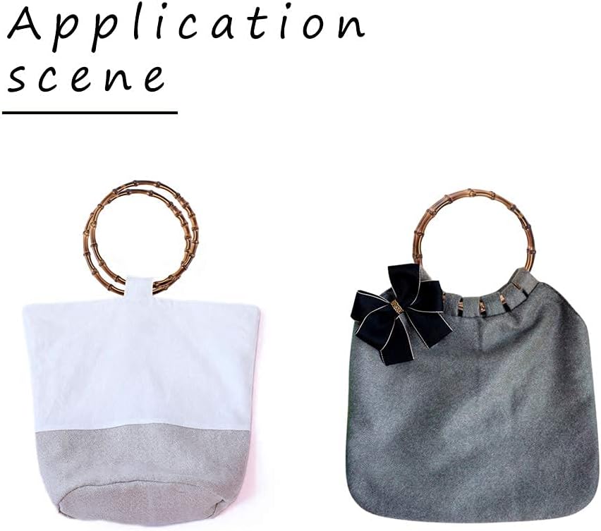 PH PandaHall 4 Pack Bamboo Handles Purse Handles Handbag Handle for Bag Making, Purse Making, Handle Replacement, Round and U Shape(Inner Diameter: 5.9inch)