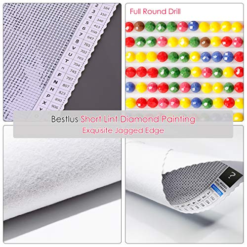 Mystery Diamond schilderij For Adults, Bestlus Round Full Drill Landscape 5D DIY Mysterieus Diamond Paintings Art With 2… - Afbeelding 3