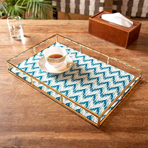 Home4U Chevron Gold Serving Tray Amazon.in Home & Kitchen