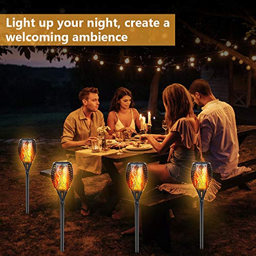 Eicaus Solar Torch Light Outdoor, 96 Led Tiki Torches with Flickering Flame, Waterproof Landscape Garden Pathway Decoration Lighting with Auto On/Off Dusk to Dawn