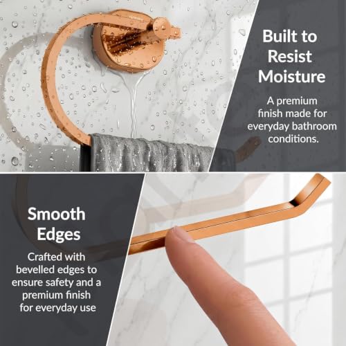 Image of Plantex Towel Ring for Bathroom /J4 Stainless Steel Towel Hanger /Napkin Holder for Wash Basin /Bathroom Accessories - Pack of 1 (Rose Gold)